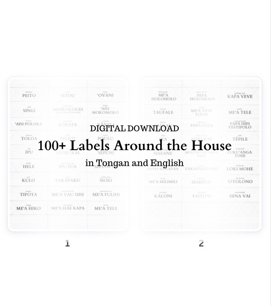 Digital Download - Tongan Labels Around the House